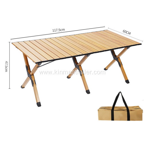 wood color portable lightweight aluminum camping folding table